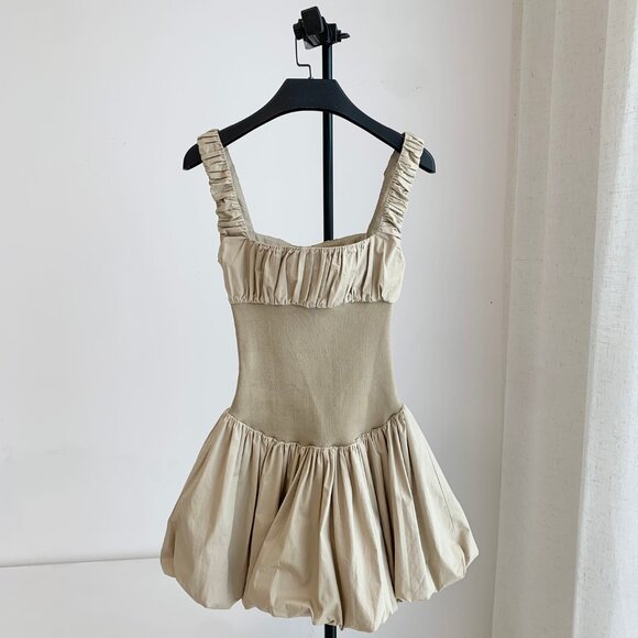 NWOT !Helsa Rib Mix Puffy Mini Dress - Picture 8 of 10